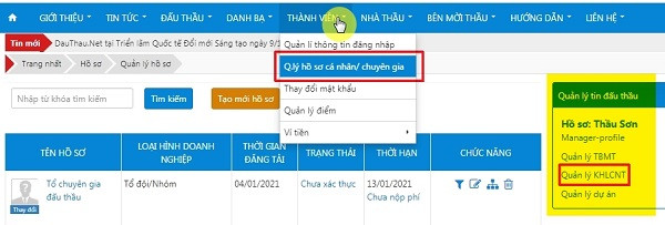 Kế hoạch lựa chọn nhà thầu qua mạng
