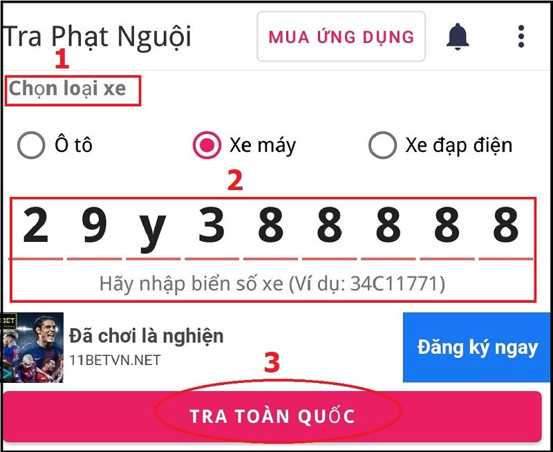 Phạt nguội xe máy