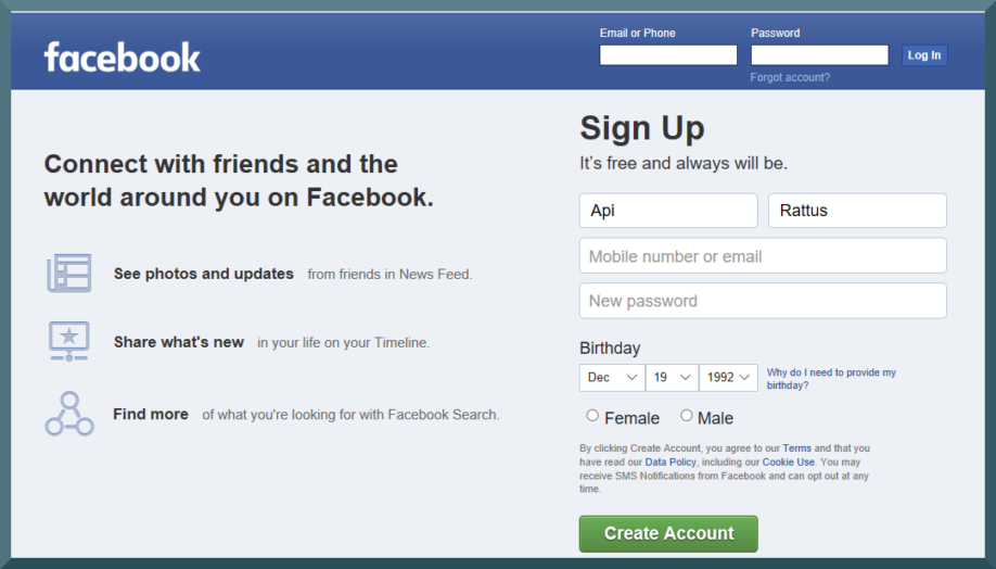 tài khoản facebook doanh nghiệp