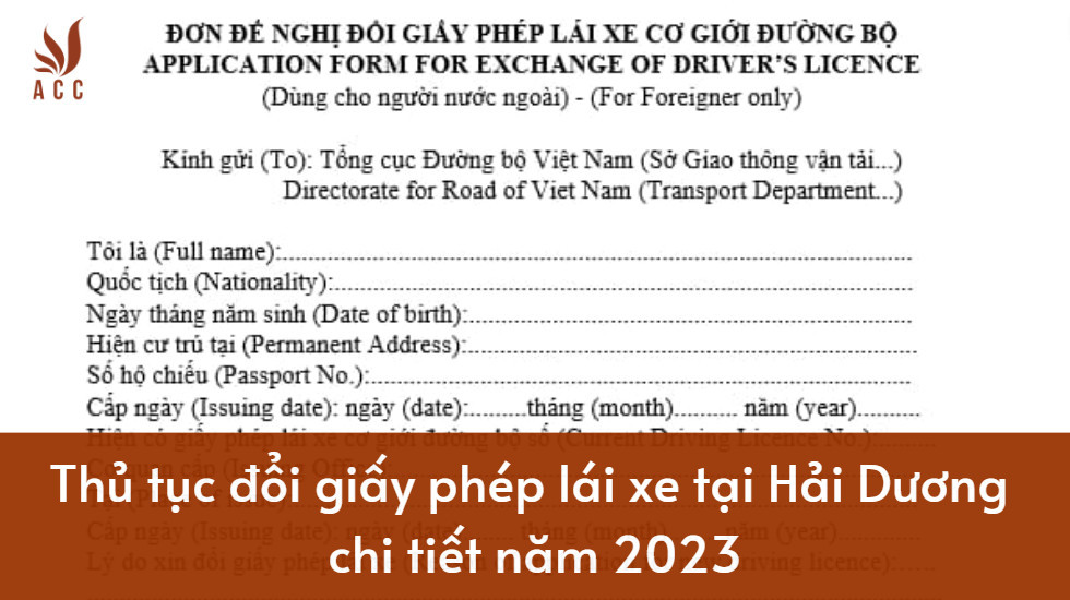 Thủ tục đổi giấy phép lái xe tại Hải Dương chi tiết năm 2023