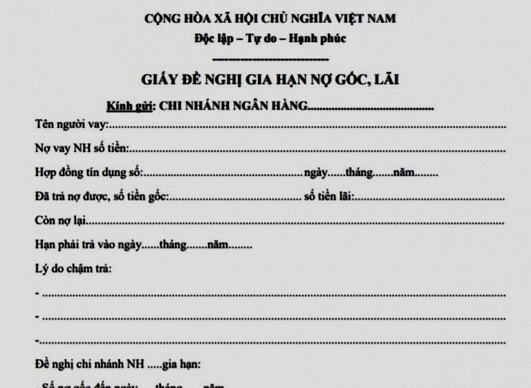 gia hạn hợp đồng vay tiền