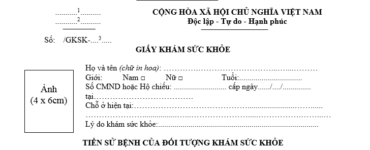 giấy khám sức khỏe