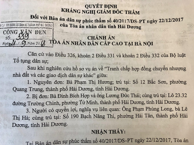 Hủy bản án sơ thẩm