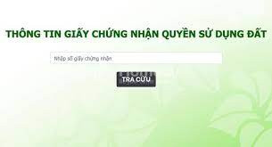 tra cứu quyền sử dụng đất online