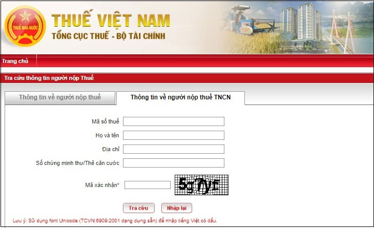 tra mã số hồ sơ thuế