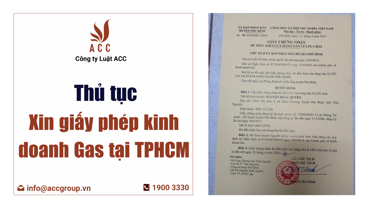 Xin giấy phép kinh doanh Gas tại TPHCM