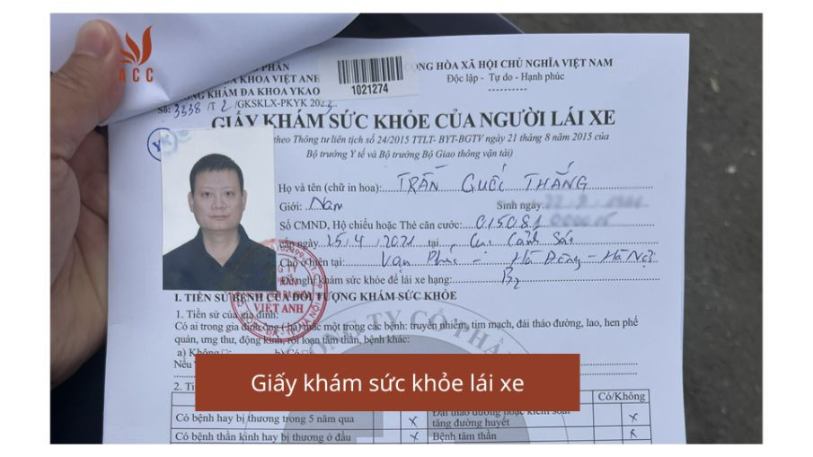 Giấy khám sức khỏe lái xe