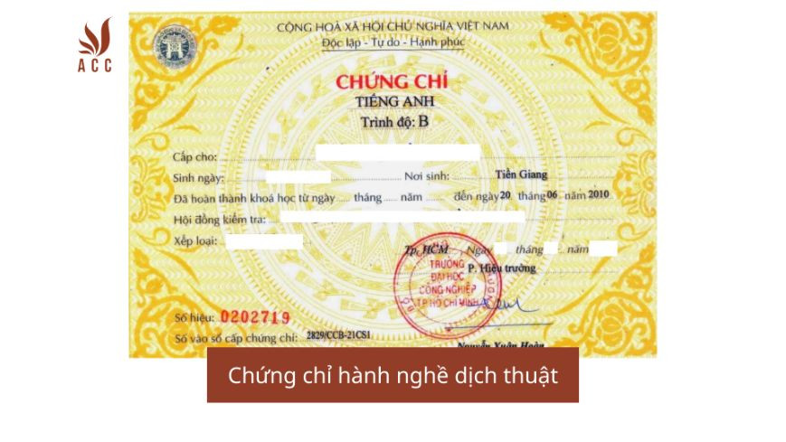 Chứng chỉ hành nghề dịch thuật