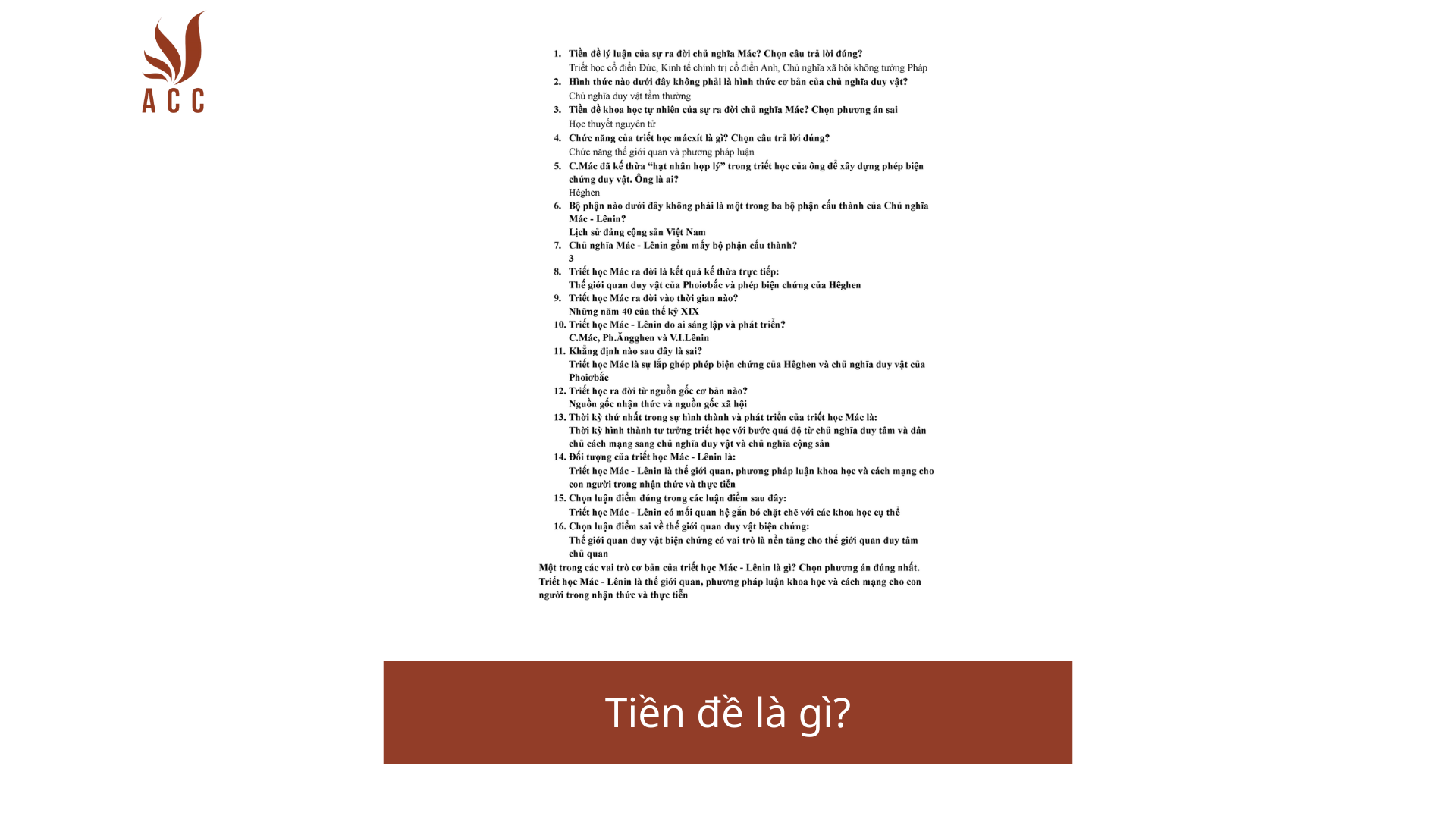 Tiền đề là gì?