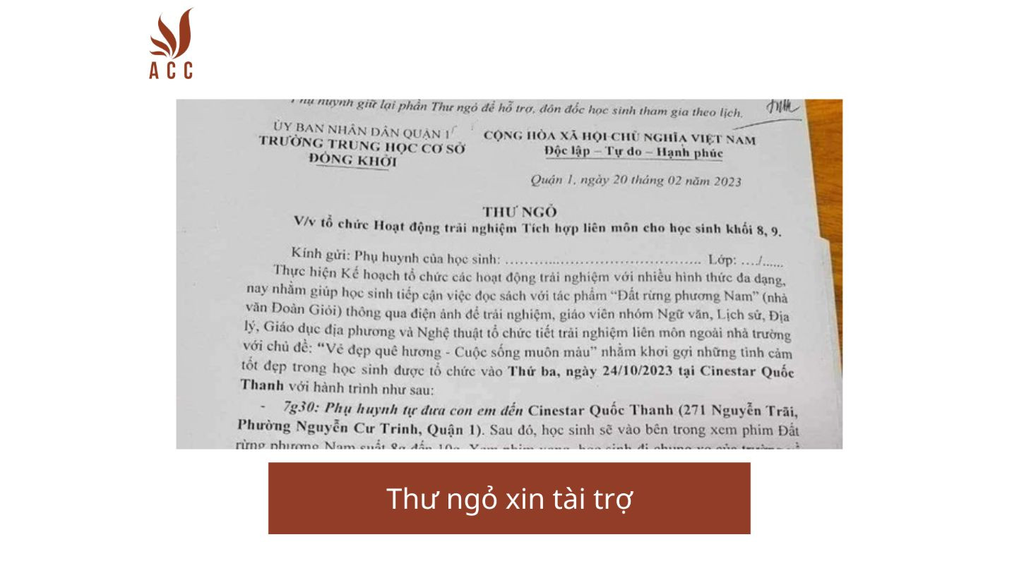 Thư ngỏ xin tài trợ