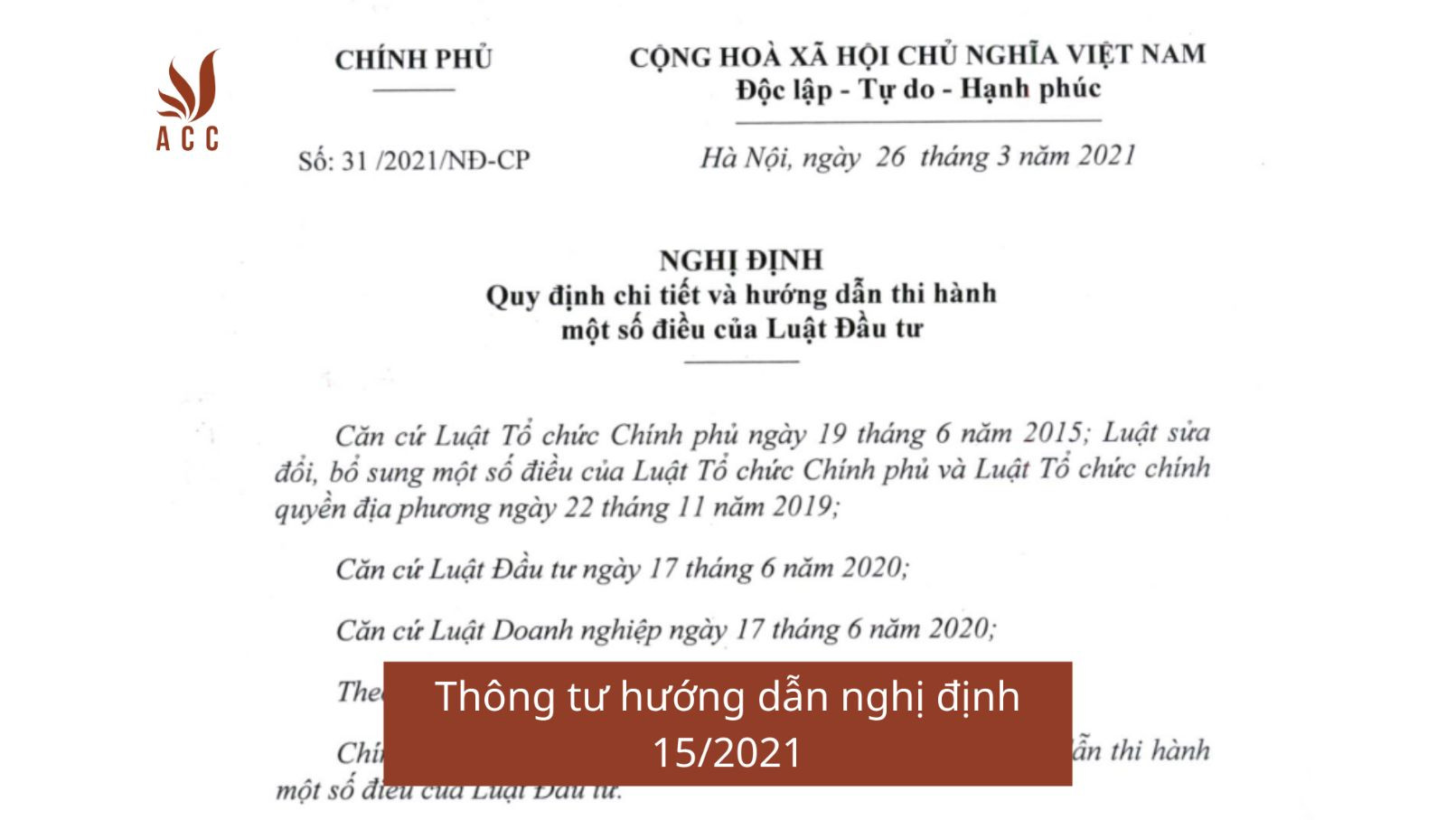 Thông tư hướng dẫn nghị định 15/2021