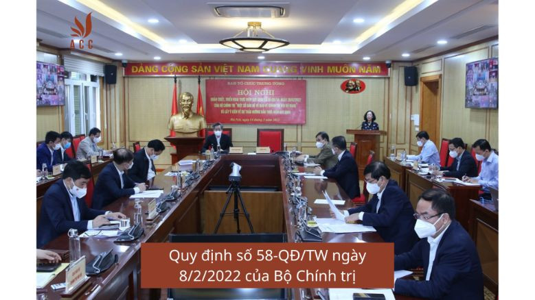 Quy định số 58-QĐ/TW ngày 8/2/2022 của Bộ Chính trị