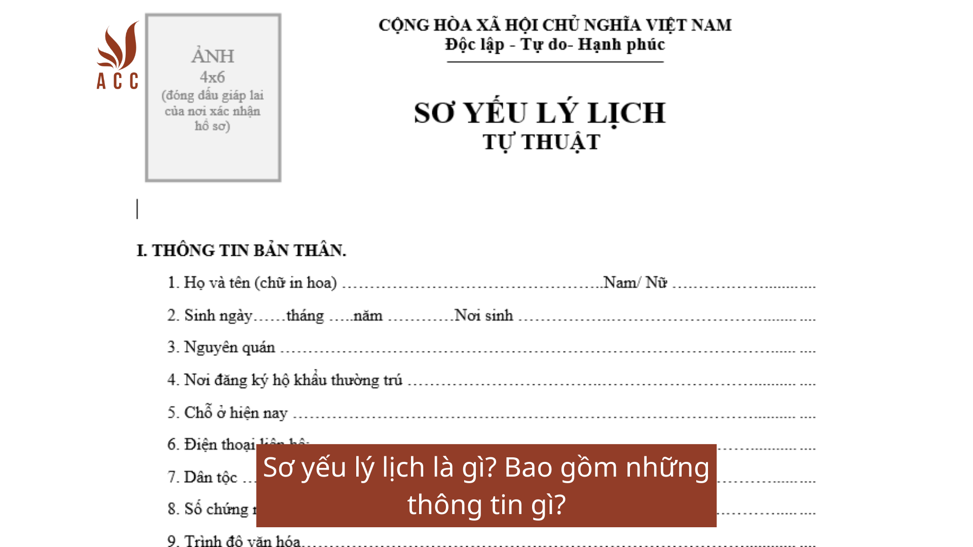 Sơ yếu lý lịch là gì? Bao gồm những thông tin gì?