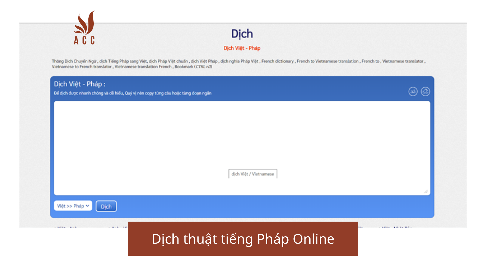 Dịch thuật tiếng Pháp Online