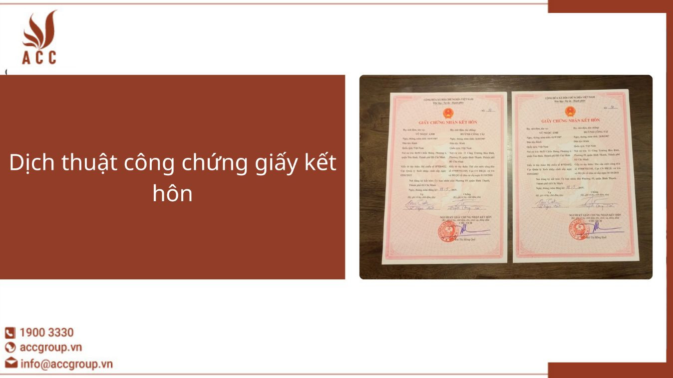 Dịch thuật công chứng giấy kết hôn