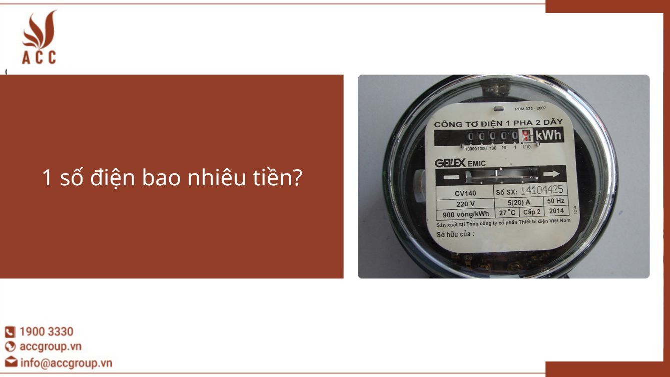 1 số điện bao nhiêu tiền?