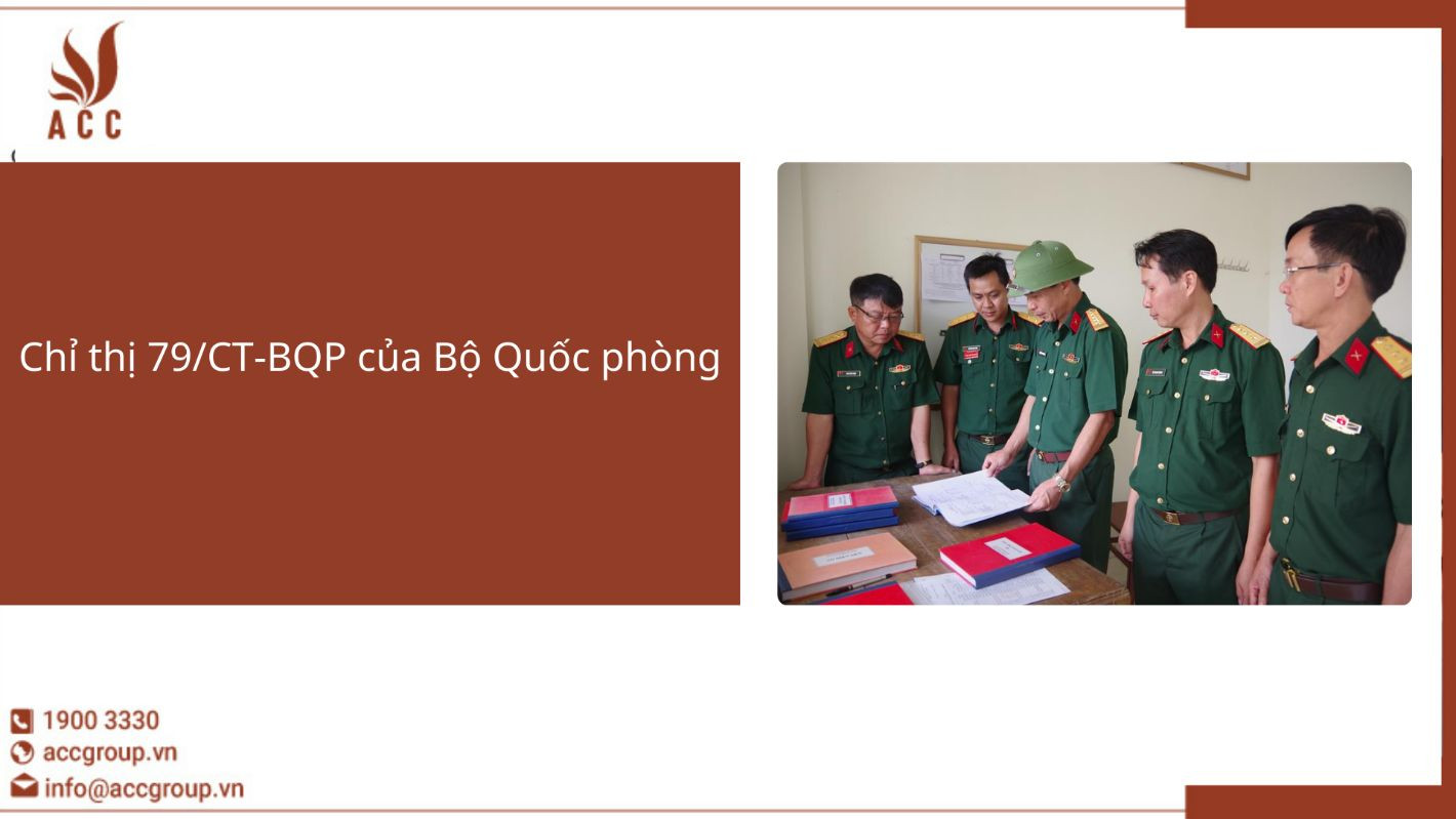 Chỉ thị 79/CT-BQP của Bộ Quốc phòng