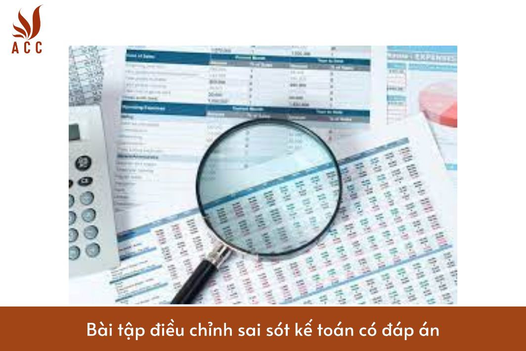 Bài tập điều chỉnh sai sót kế toán có đáp án