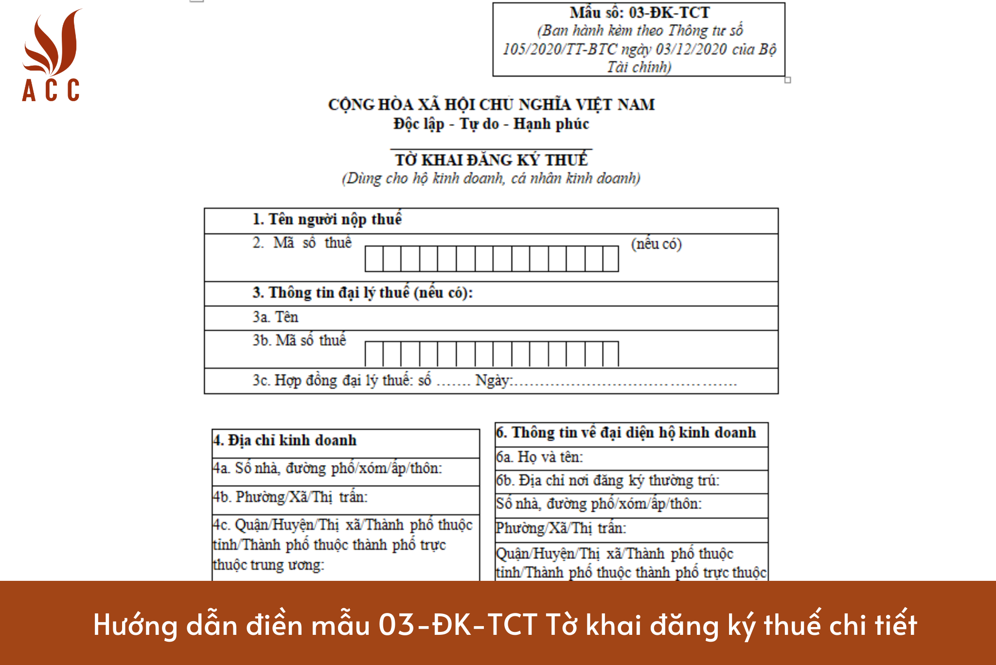 Hướng dẫn điền mẫu 03-ĐK-TCT Tờ khai đăng ký thuế chi tiết