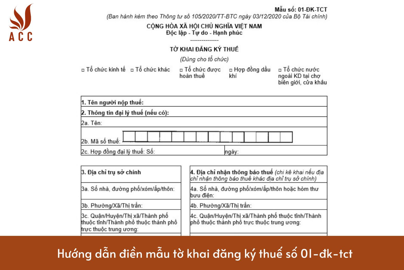 Hướng dẫn điền mẫu tờ khai đăng ký thuế số 01-đk-tct