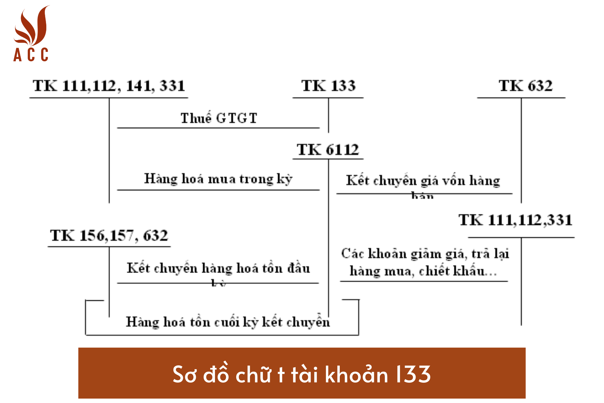 Sơ đồ chữ t tài khoản 133