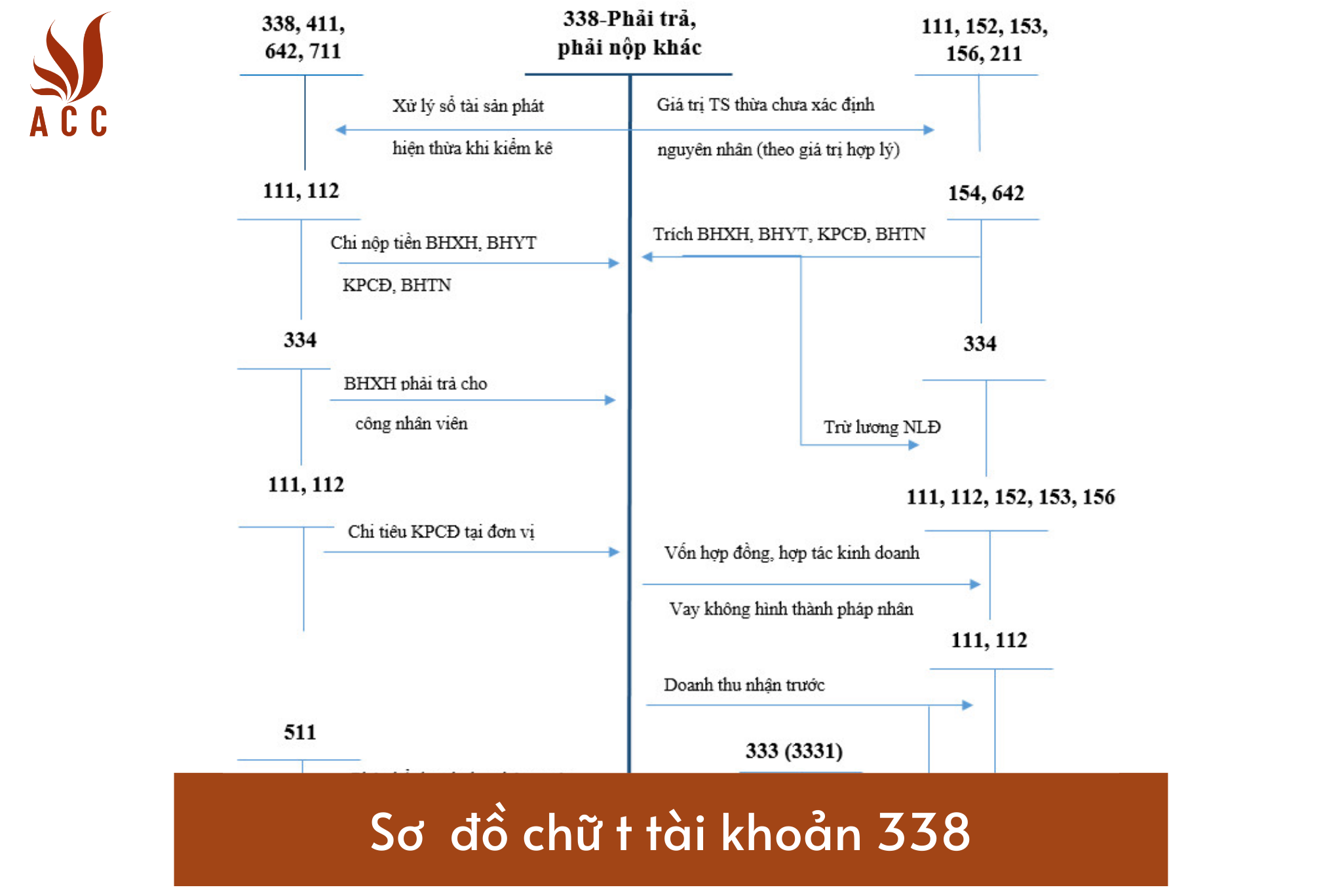 Sơ đồ chữ t tài khoản 338 theo TT133