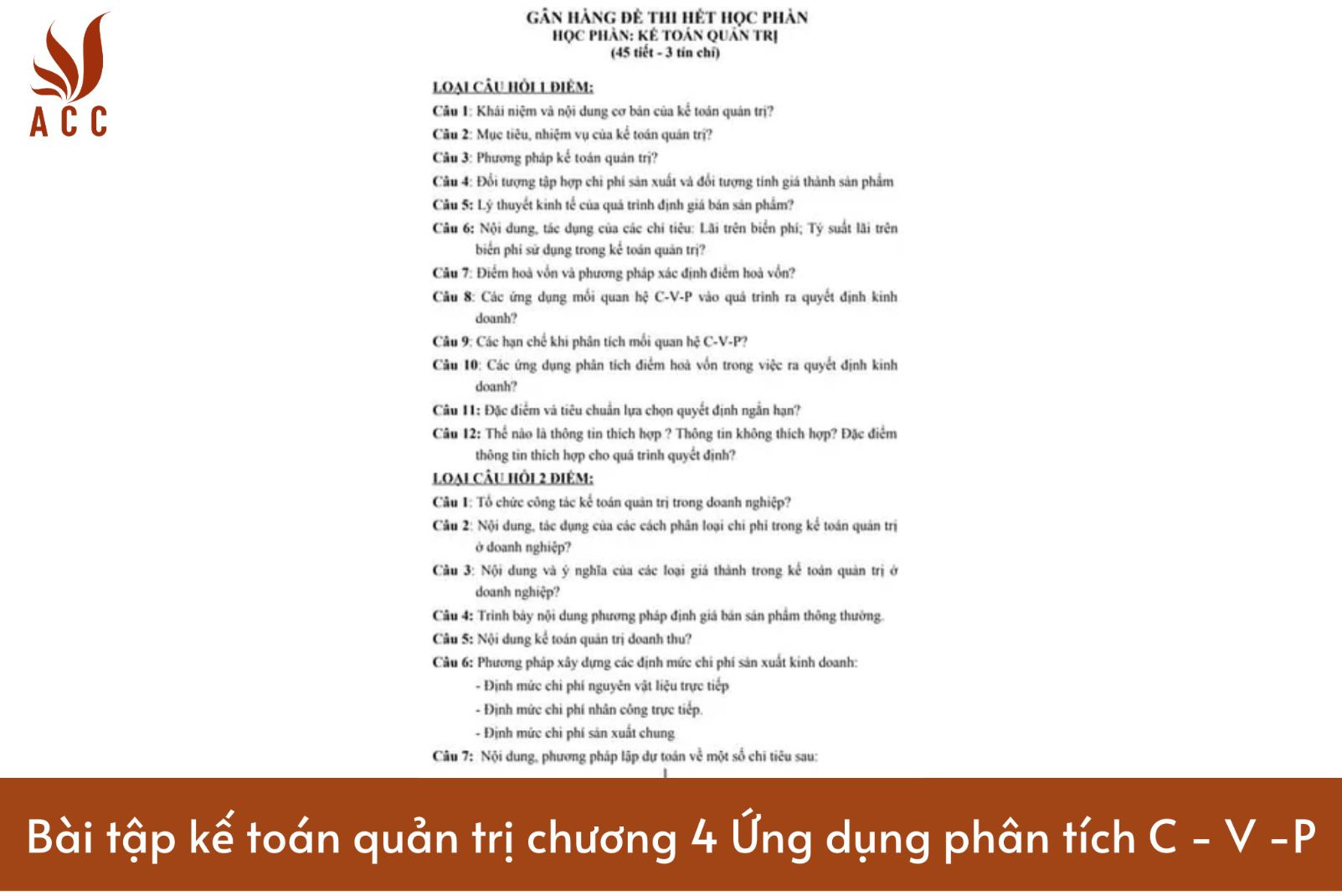 Bài tập kế toán quản trị chương 4 Ứng dụng phân tích C - V -P