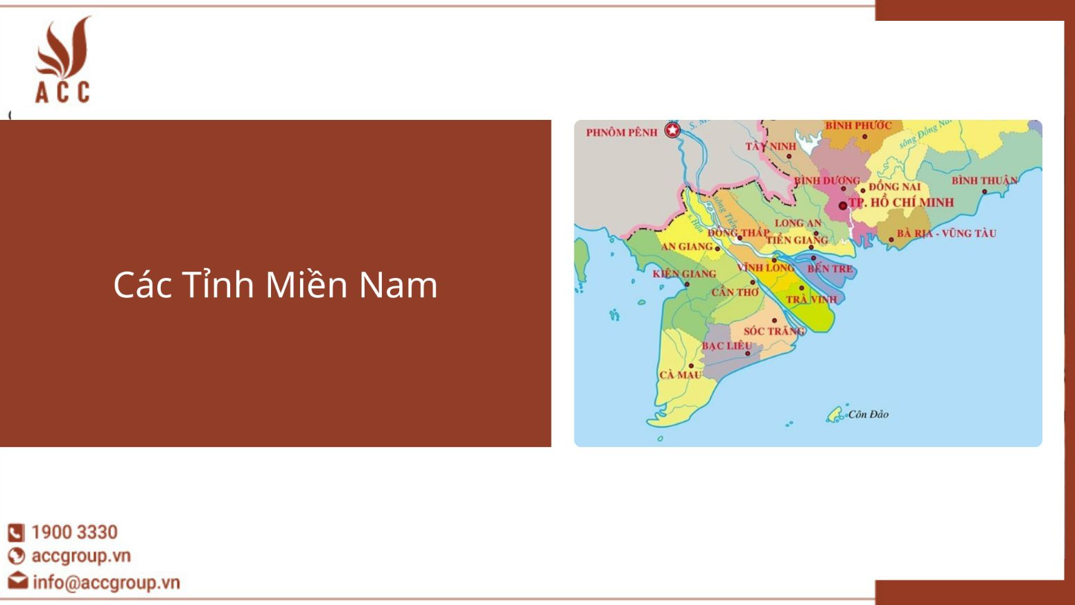 các tỉnh miền nam