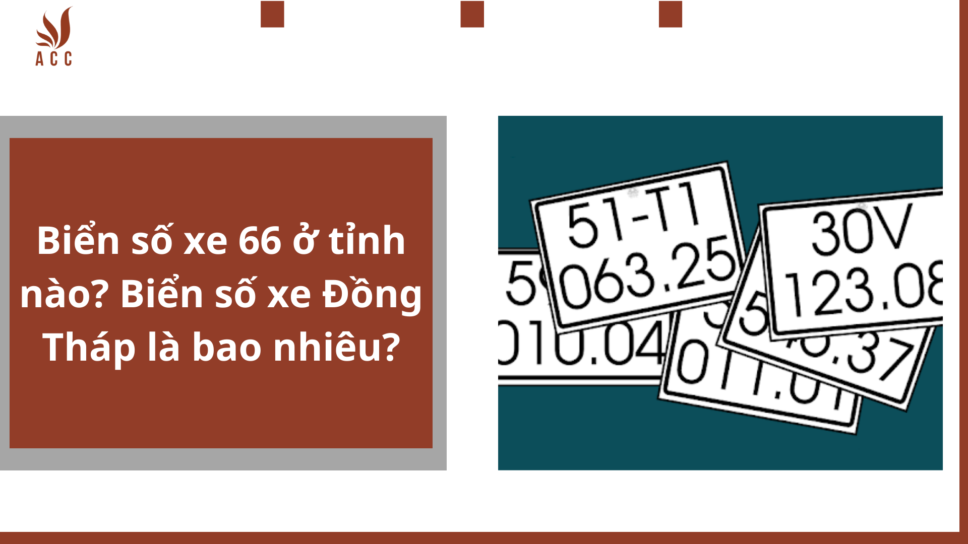 Biển số xe 66 ở tỉnh nào? Biển số xe Đồng Tháp là bao nhiêu?