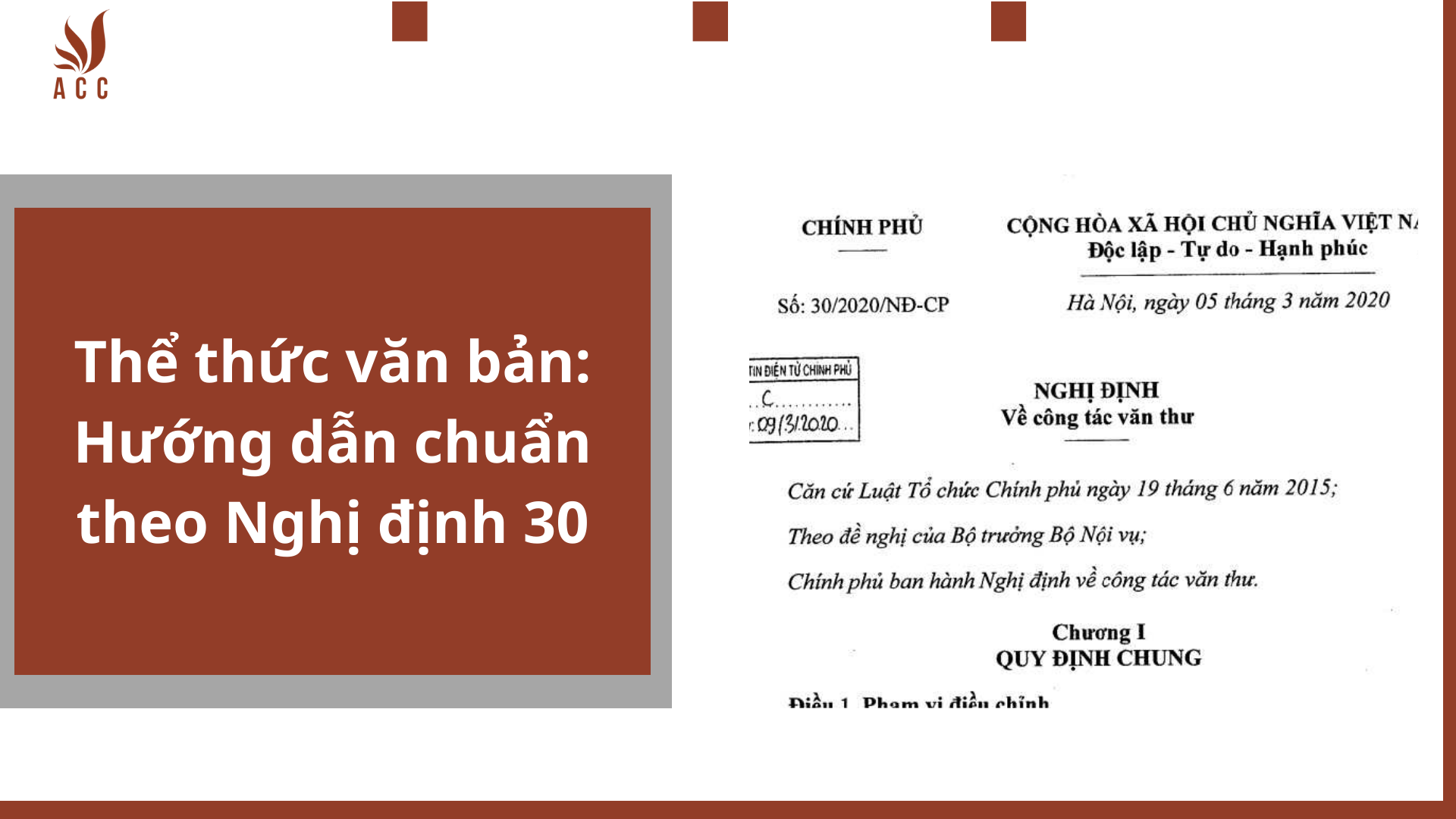 Thể thức văn bản: Hướng dẫn chuẩn theo Nghị định 30