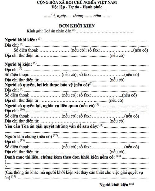 Mẫu đơn yêu cầu chia tài sản sau ly hôn mới nhất 2023