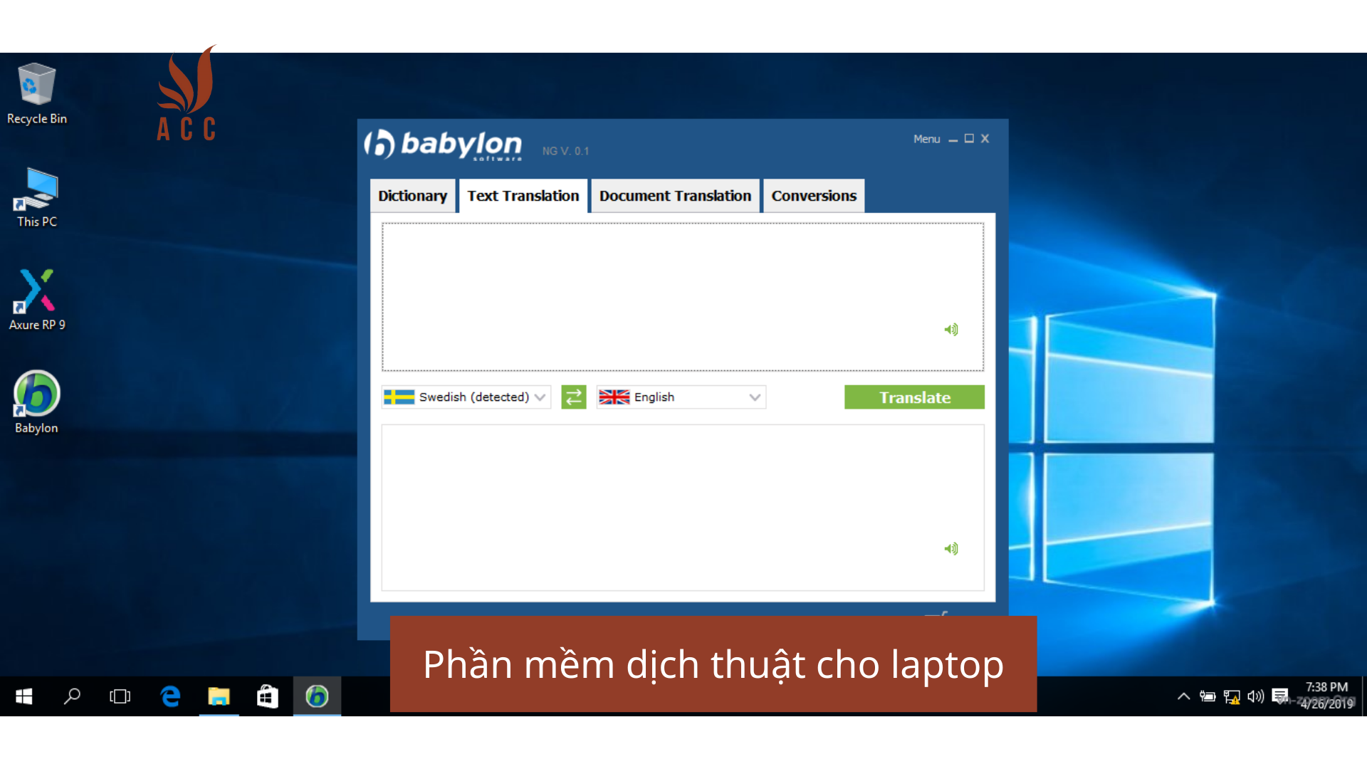 Phần mềm dịch thuật cho laptop