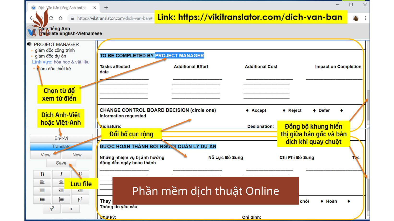 Phần mềm dịch thuật Online