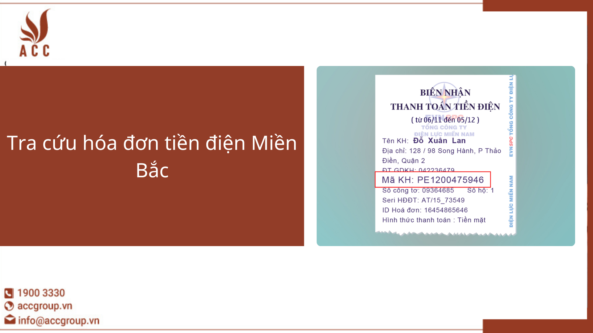 Tra cứu hóa đơn tiền điện Miền Bắc