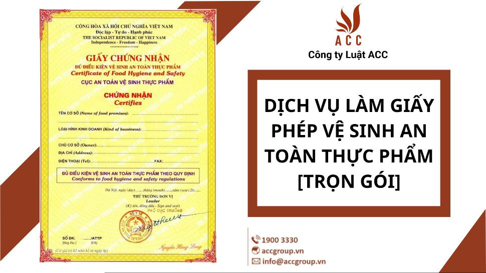 Dịch vụ làm giấy phép vệ sinh an toàn thực phẩm [TRỌN GÓI]