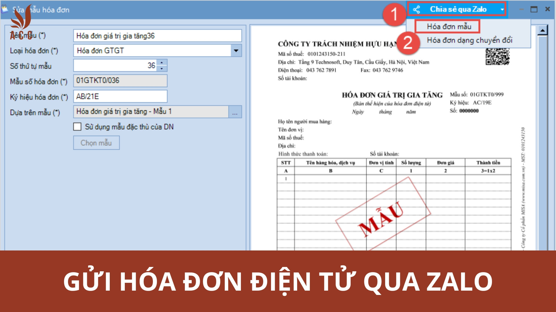 Gửi hóa đơn điện tử qua Zalo