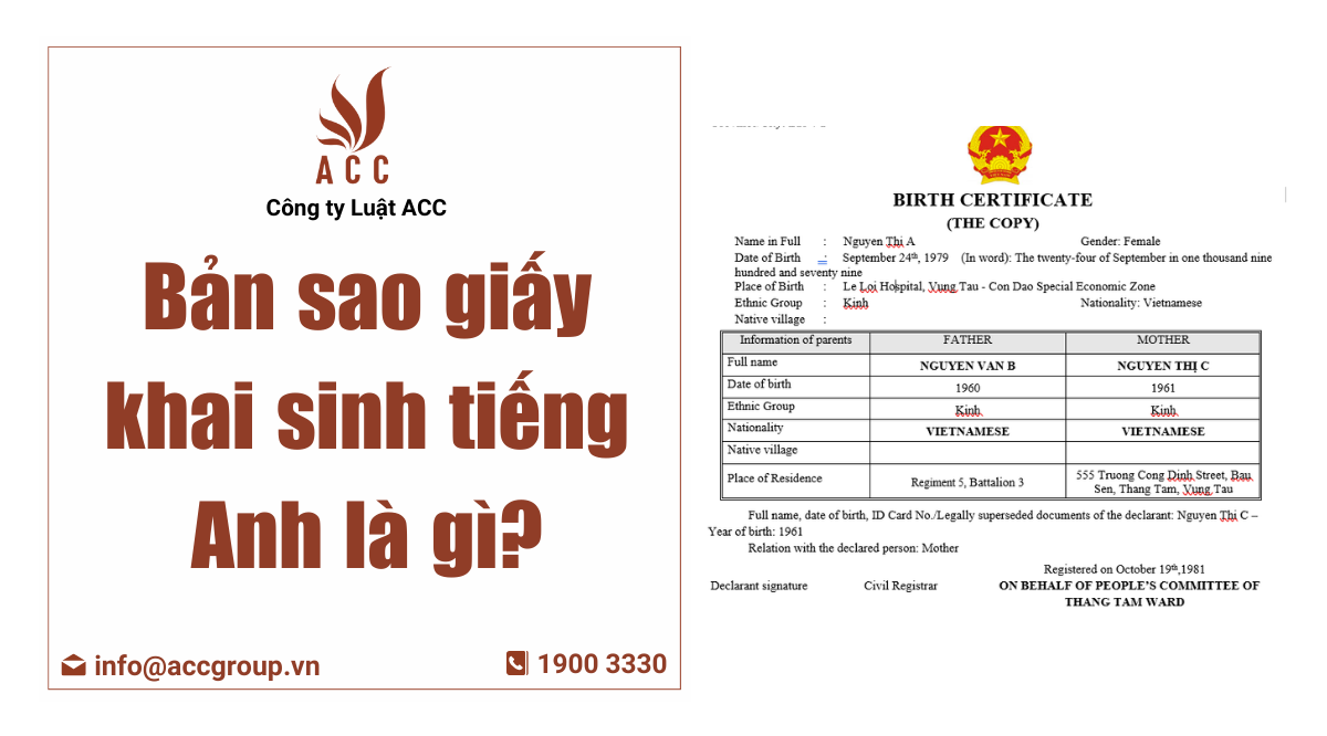 Bản sao giấy khai sinh tiếng Anh là gì?