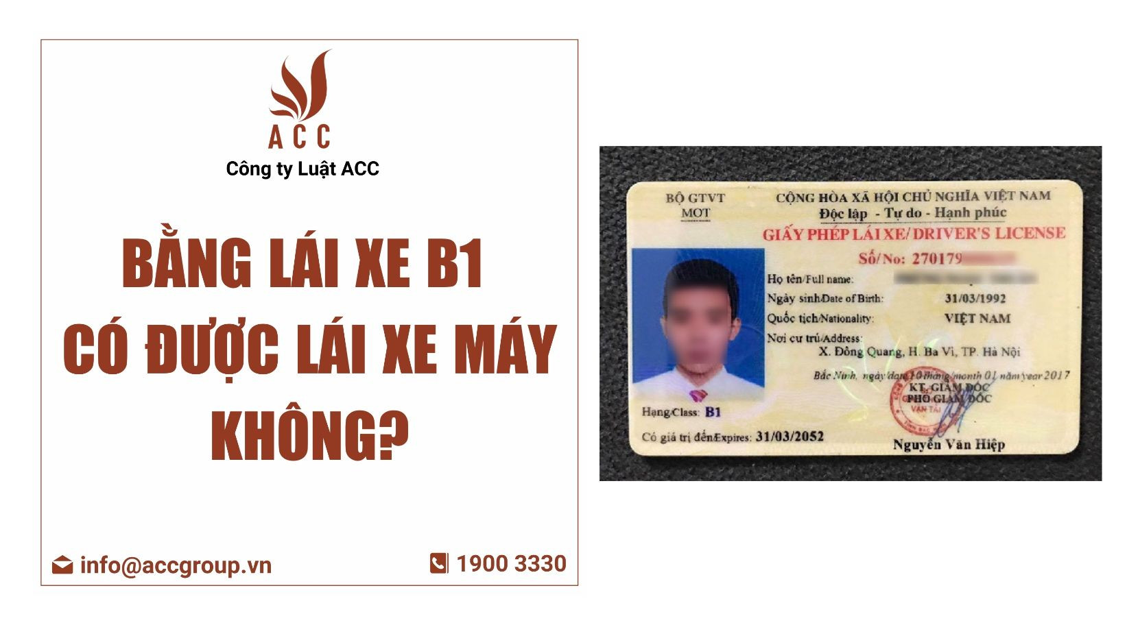 bằng lái xe b1 có được lái xe máy không
