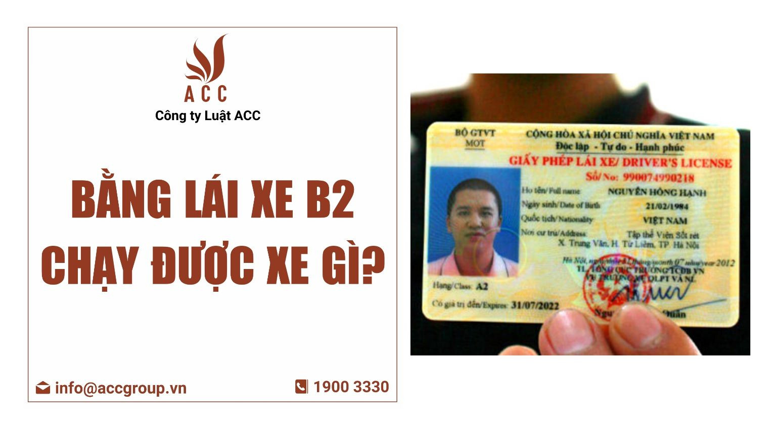 Bằng lái xe B2 chạy được xe gì?