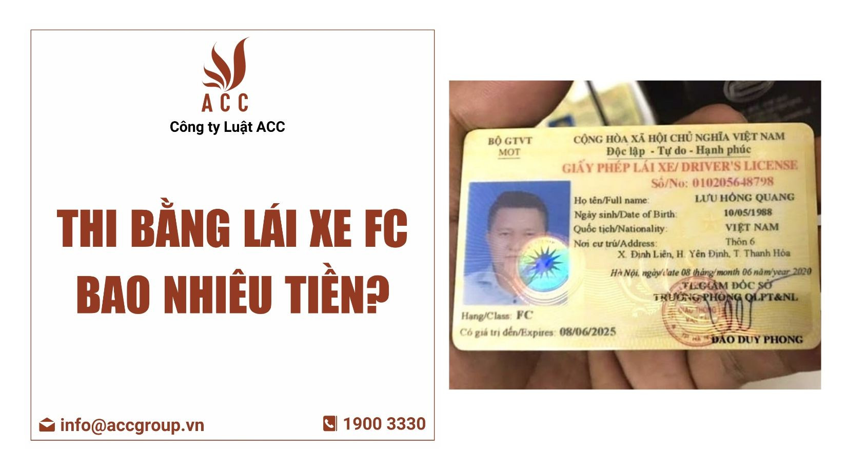 bằng lái xe fc bao nhiêu tiền