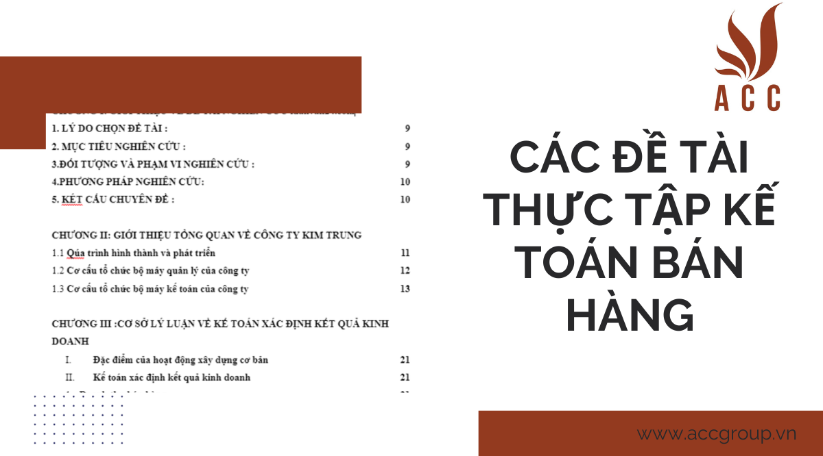 Các đề tài thực tập kế toán bán hàng