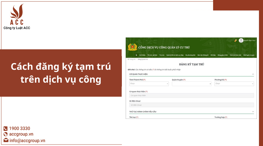 Cách đăng ký tạm trú trên dịch vụ công