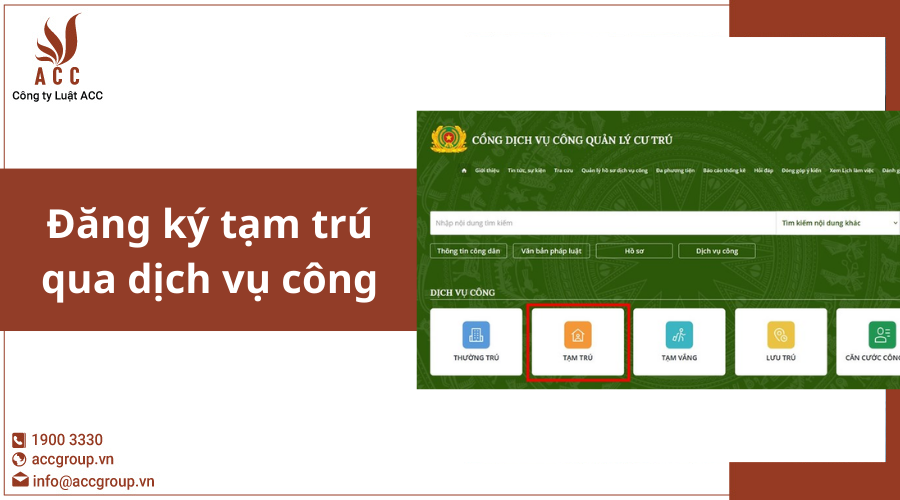 Đăng ký tạm trú qua dịch vụ công