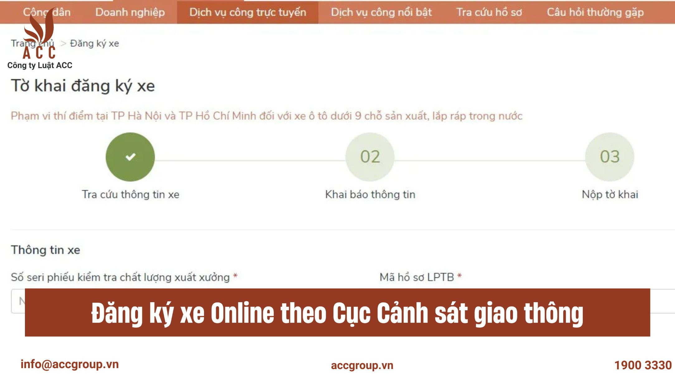 Đăng ký xe Online theo Cục Cảnh sát giao thông