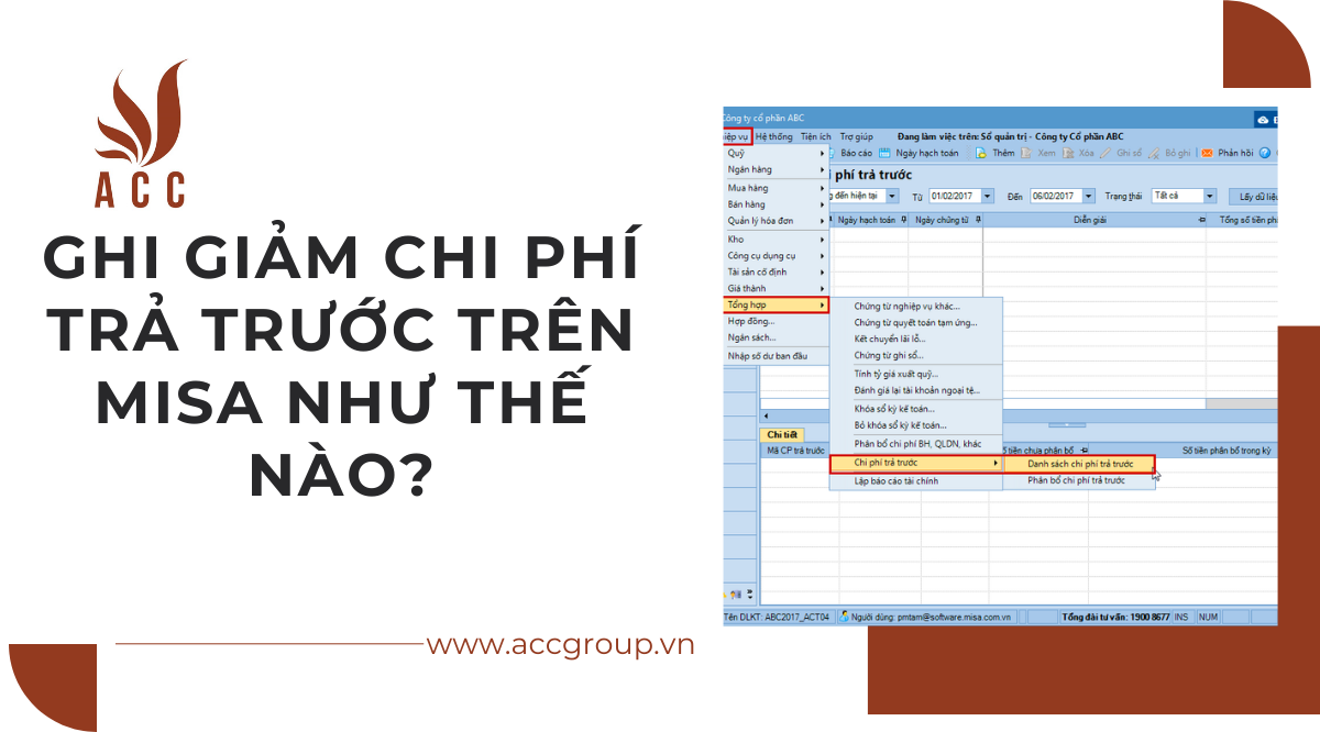 Ghi giảm chi phí trả trước trên misa như thế nào?