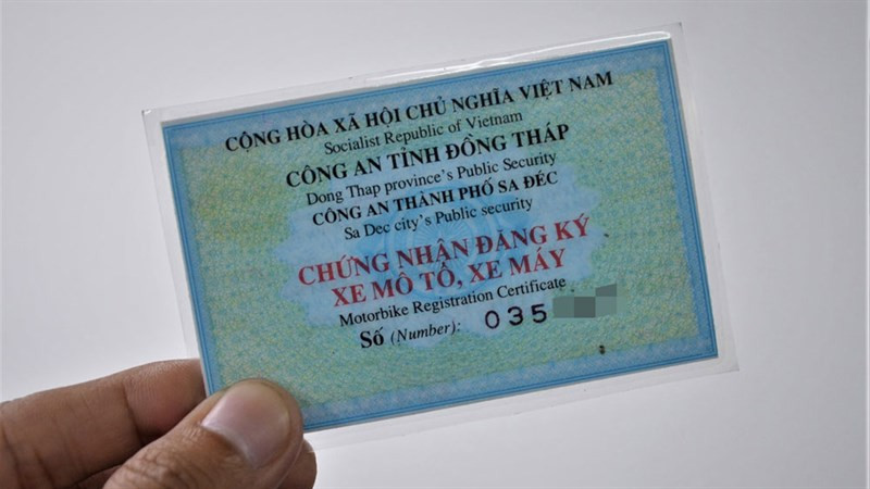 giấy chứng nhận đăng ký biển số xe
