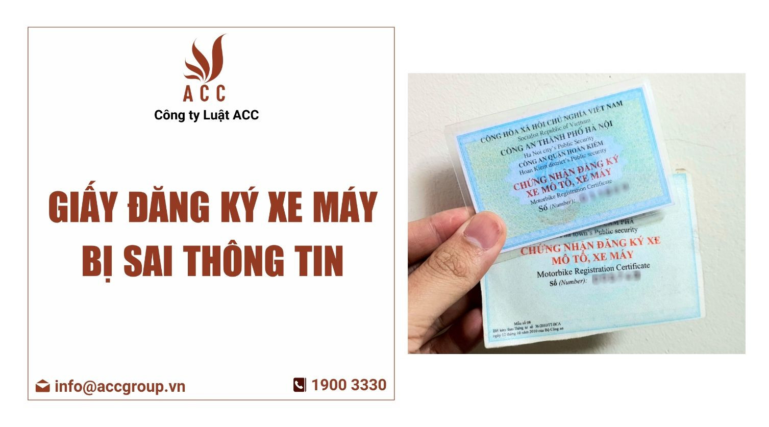 Giấy đăng ký xe máy bị sai thông tin