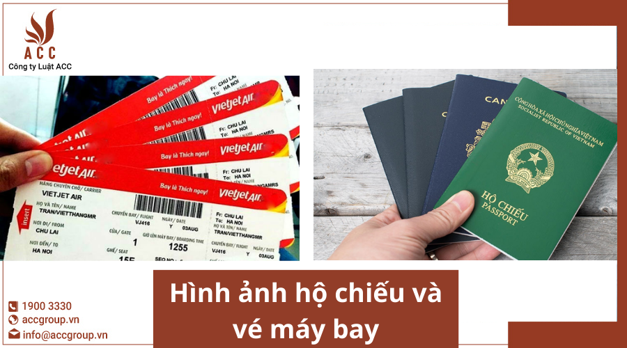 Hình ảnh hộ chiếu và vé máy bay