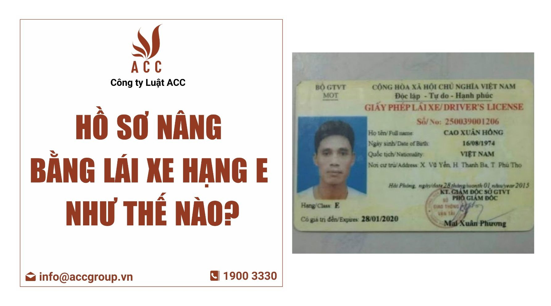 hồ sơ nâng bằng lái xe hạng e
