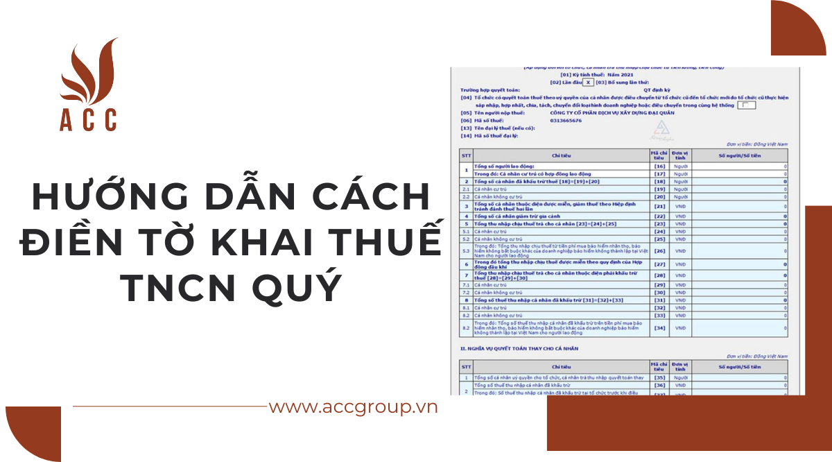 Hướng dẫn cách điền tờ khai thuế tncn quý